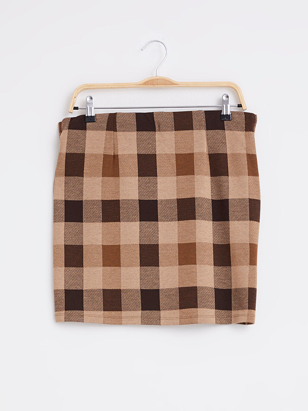 Plaid Patterned Double Breasted Skirt