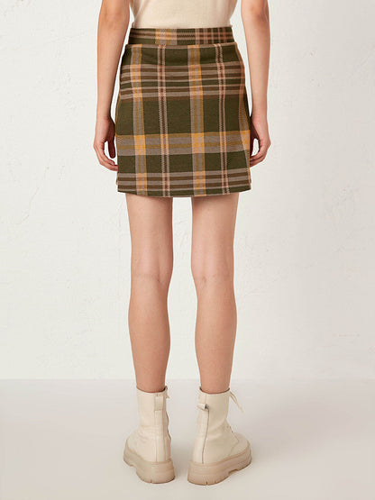 Tight Fit Plaid Women's Mini Skirt