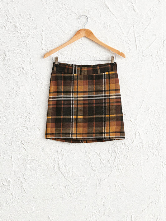 Tight Fit Plaid Women's Mini Skirt