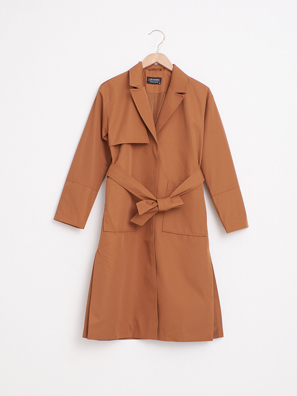 Oversize Women's Trench Coat with Tie Waist Detail