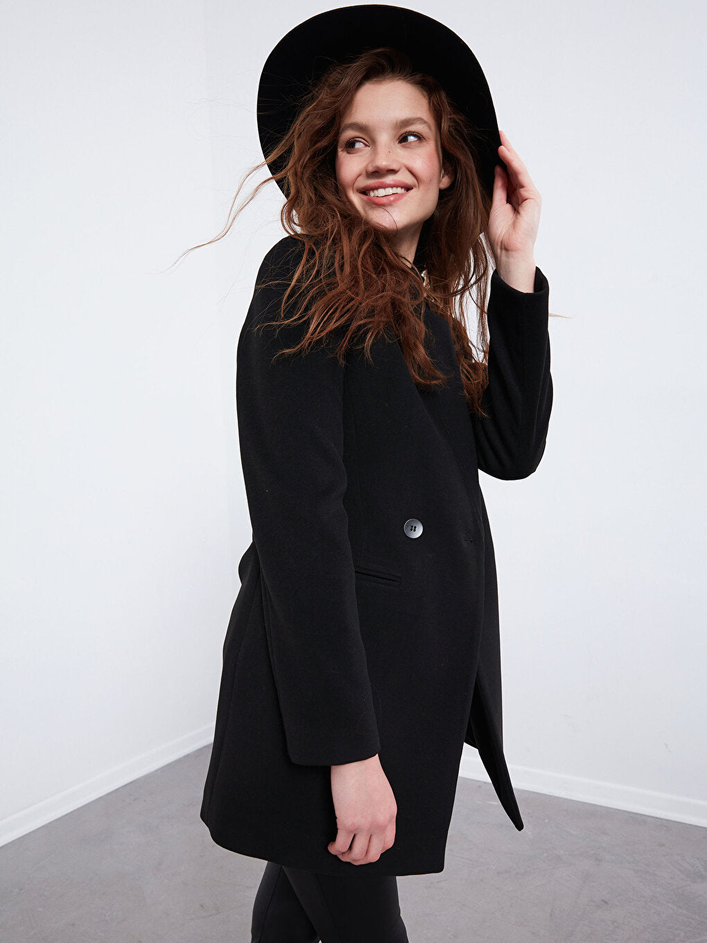 High Collar Thick Cashmere Coat