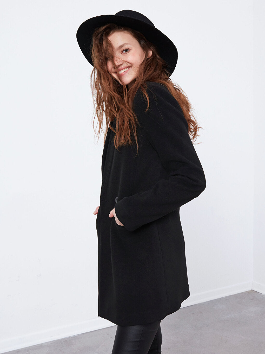 High Collar Thick Cashmere Coat