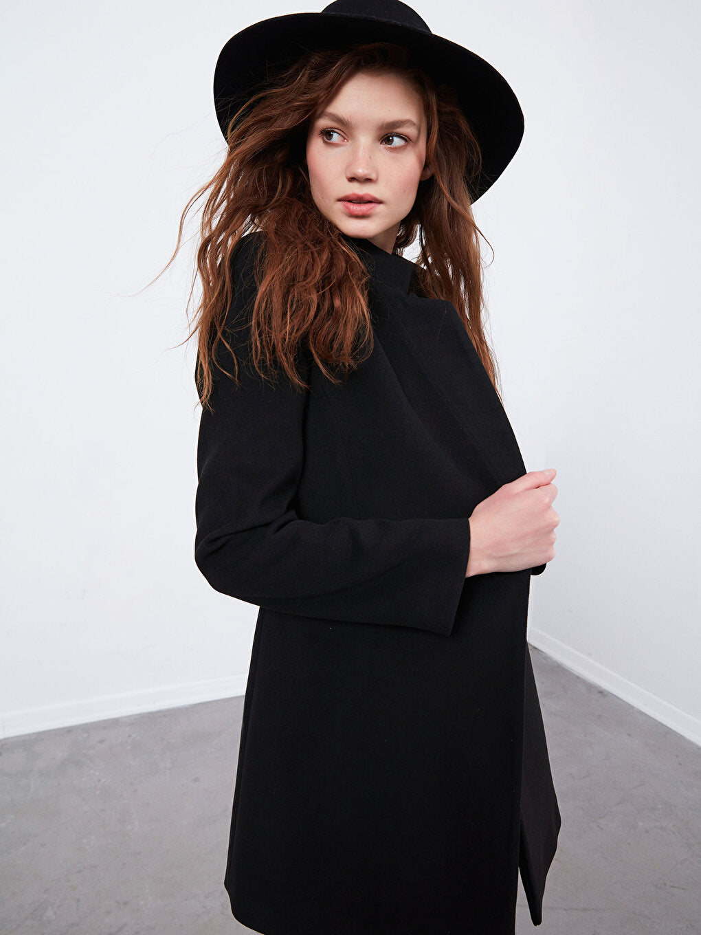 High Collar Thick Cashmere Coat