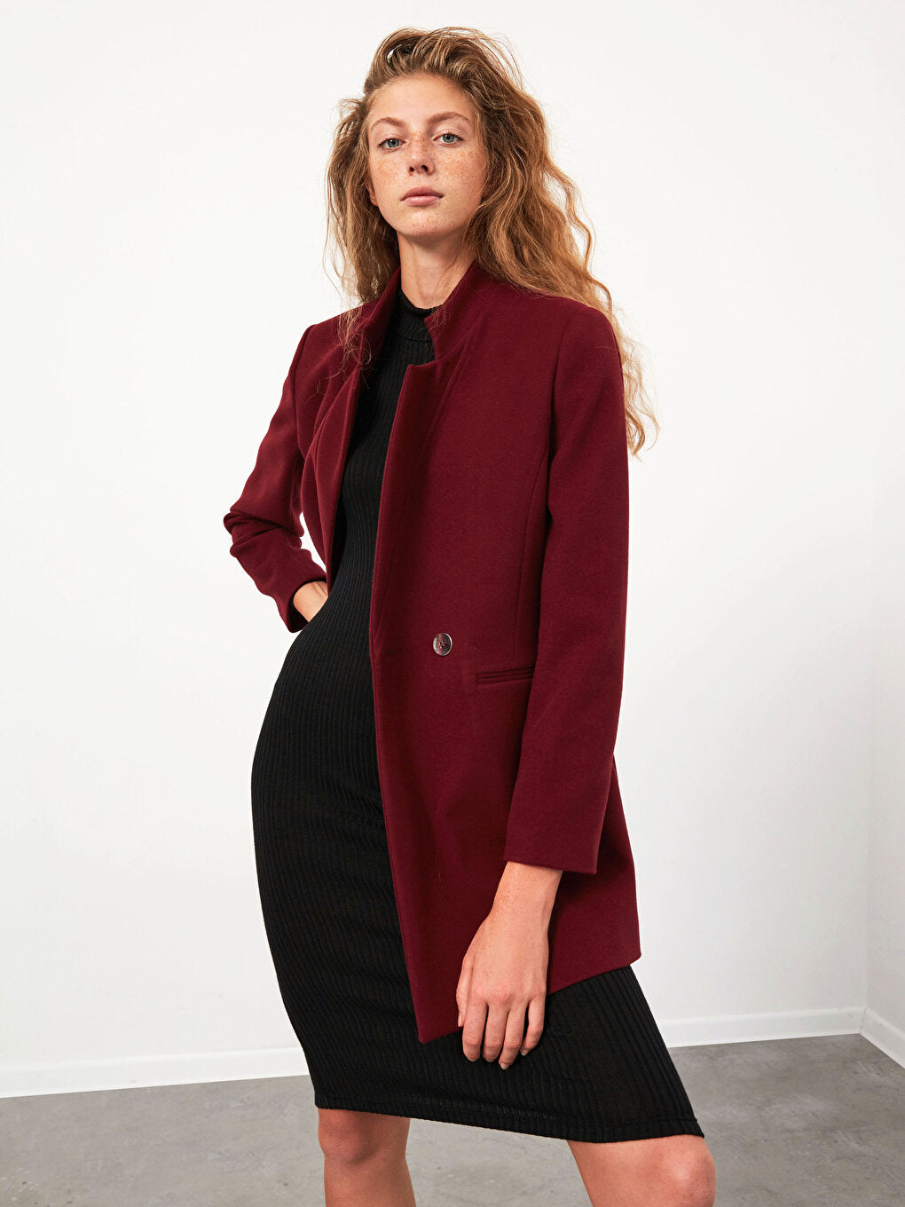 High Collar Thick Cashmere Coat