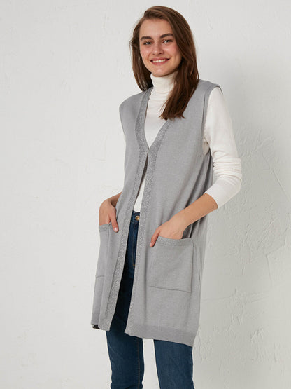 Women's Flat Pocket Knitwear Vest