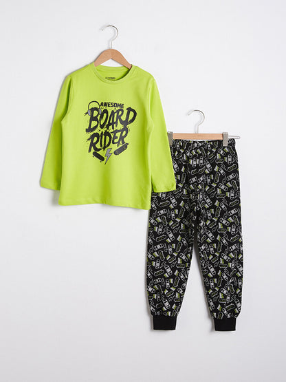 Boy's Printed Cotton Pajama Set