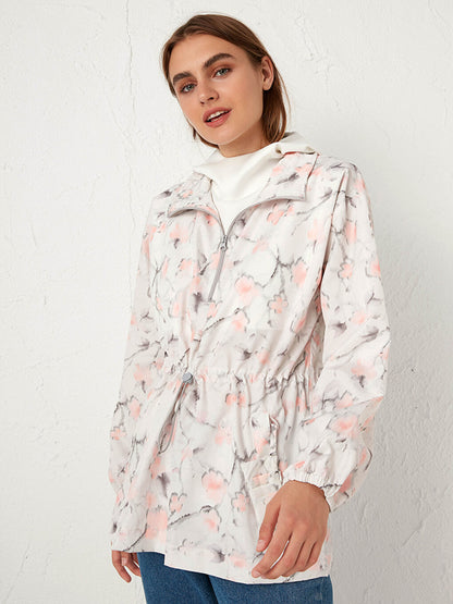 Patterned Hooded Raincoat