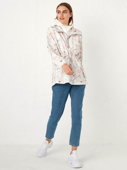 Patterned Hooded Raincoat