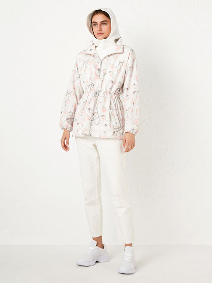 Patterned Hooded Raincoat