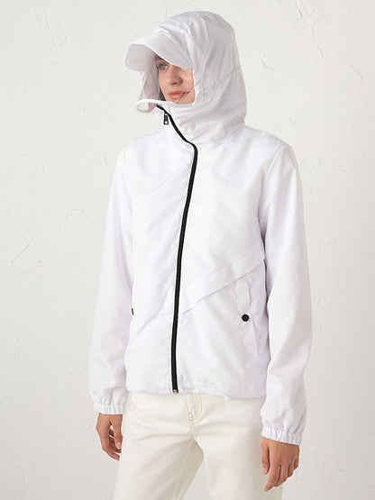 Thin Raincoat with Visor