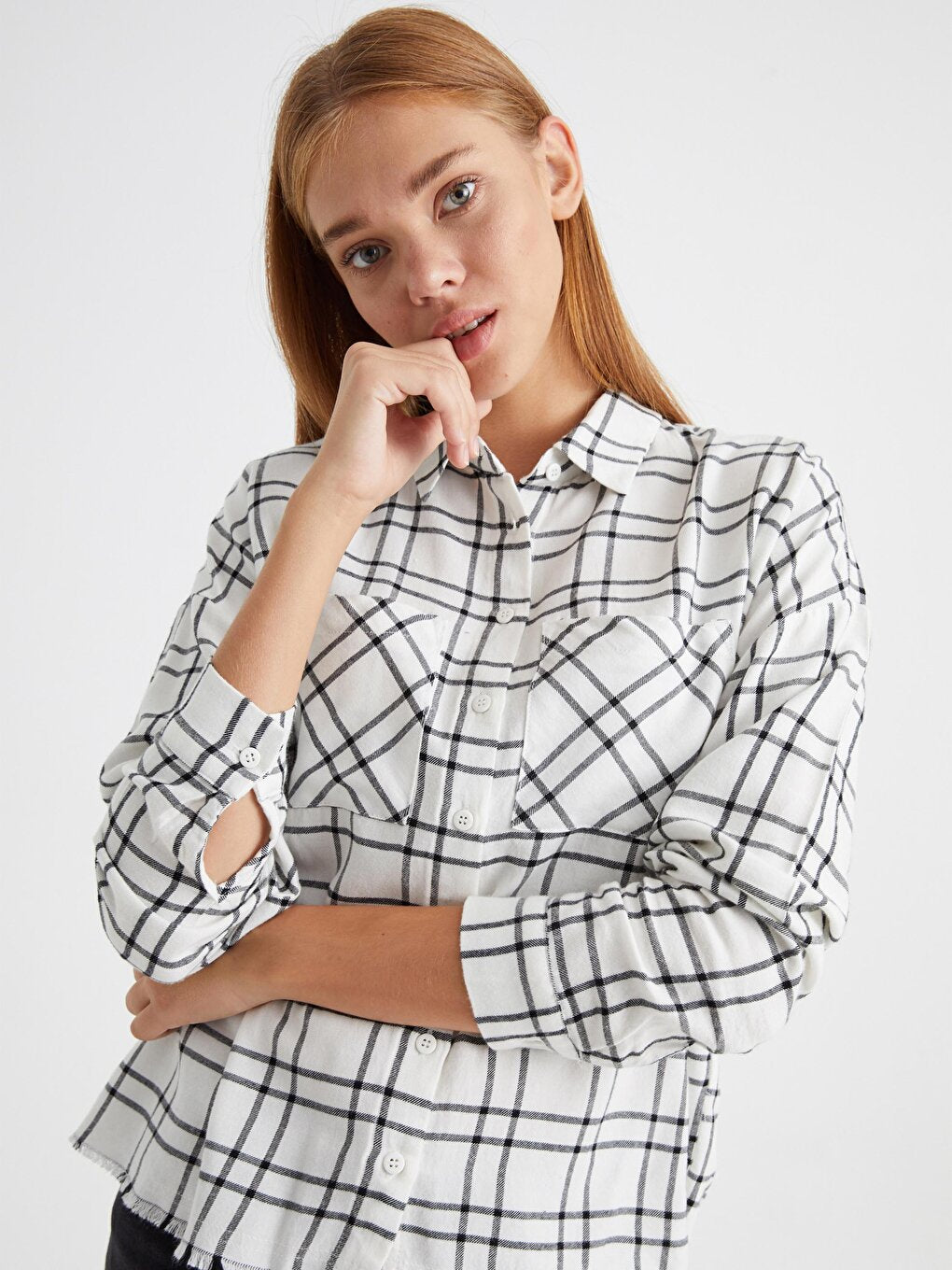 Plaid Shirt with Pocket Detail