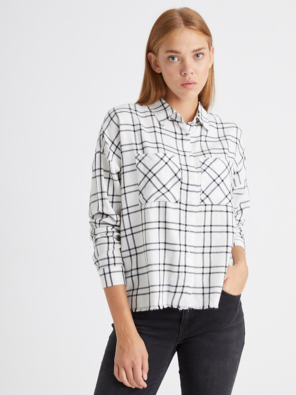 Plaid Shirt with Pocket Detail