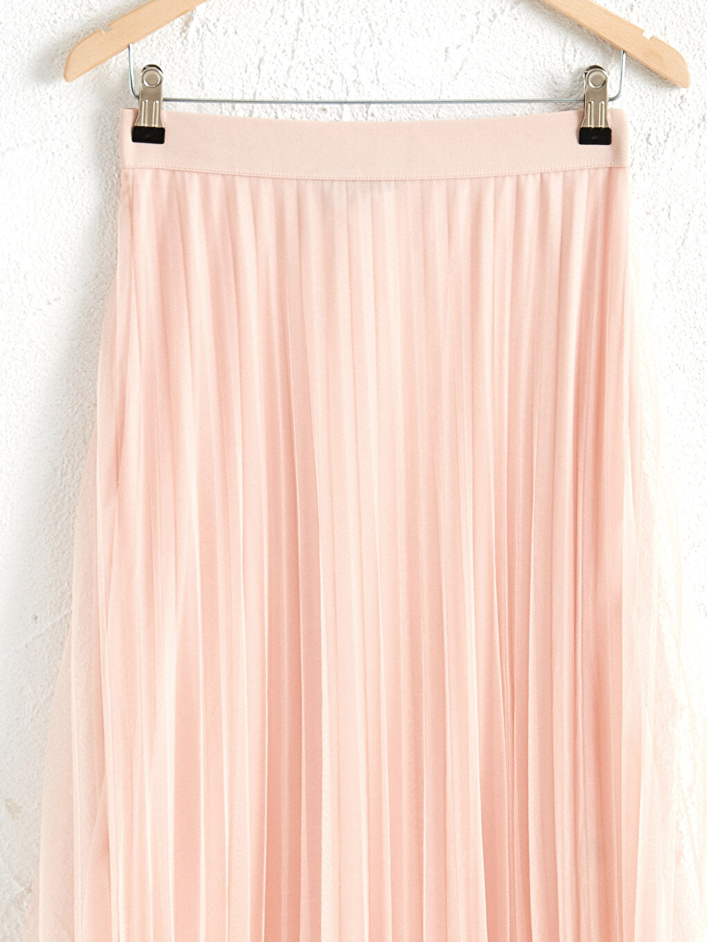 Pleated Tulle Skirt with Elastic Waist