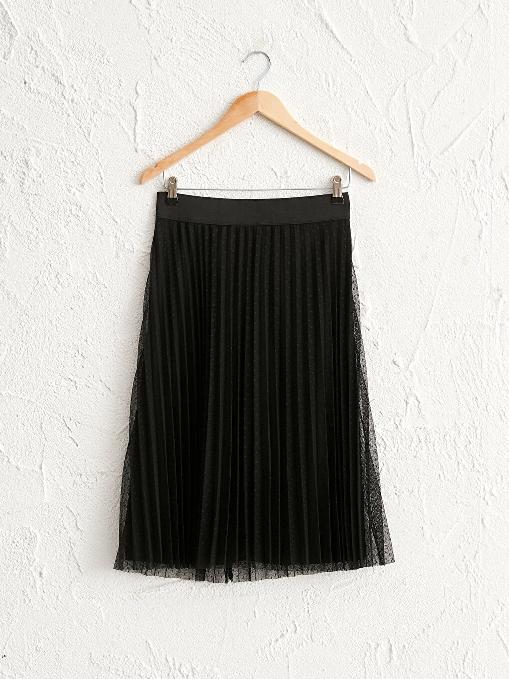 Sparkly Pleated Tulle Skirt with Elastic Waist