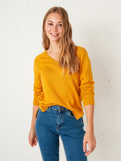 V-Neck Basic Knitwear Sweater