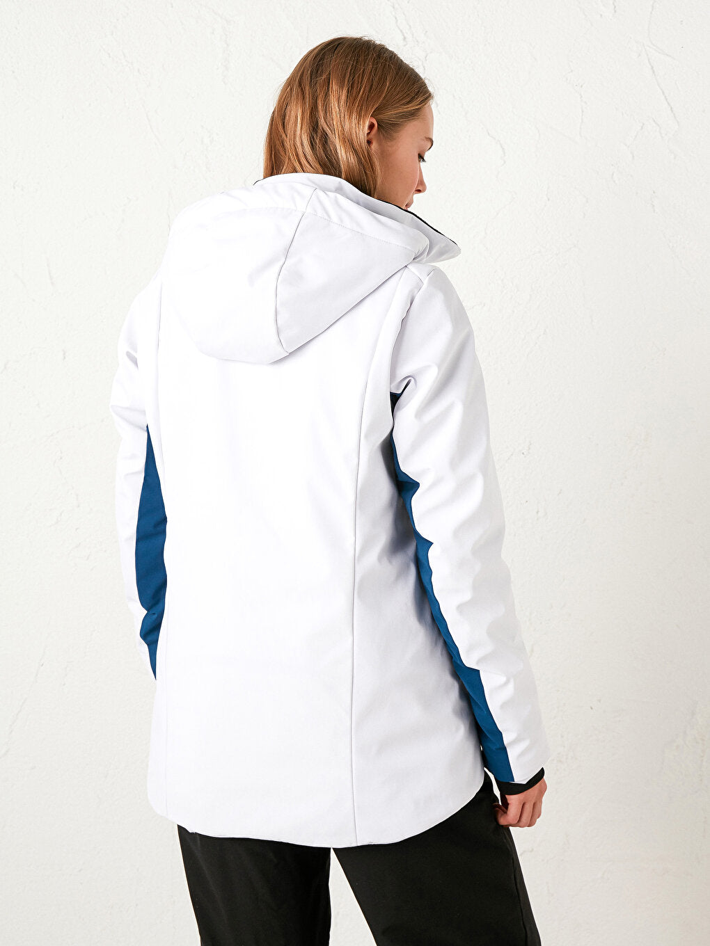 Thick Color Block Hooded Ski Jacket