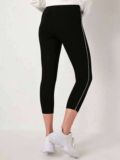 Elastic Waist Stripe Detailed Leggings