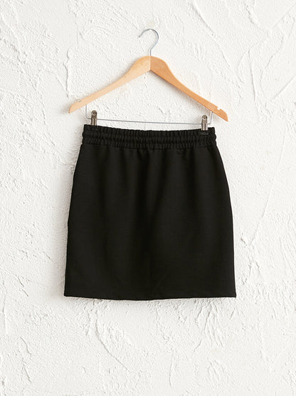 Elastic Waist Mini Skirt