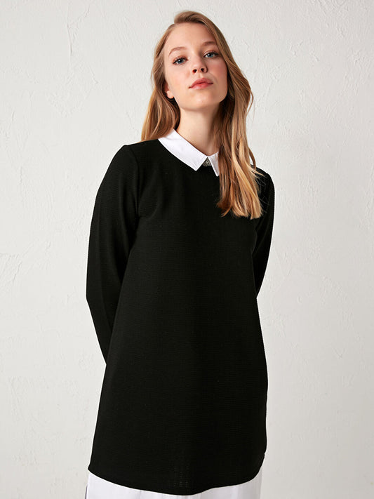 Shirt Collar Long Sleeve Tunic