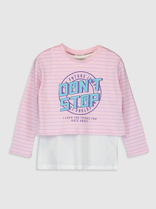 Girl's Printed T-Shirt and Undershirt