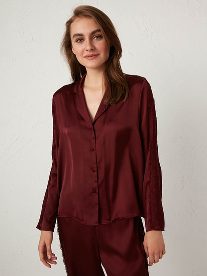 V-Neck Satin Pajama Top