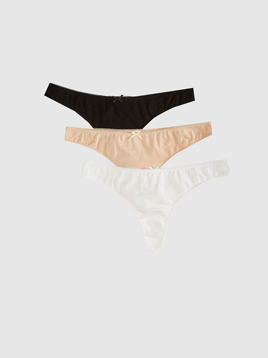 Cotton Thong Panties 3-pack