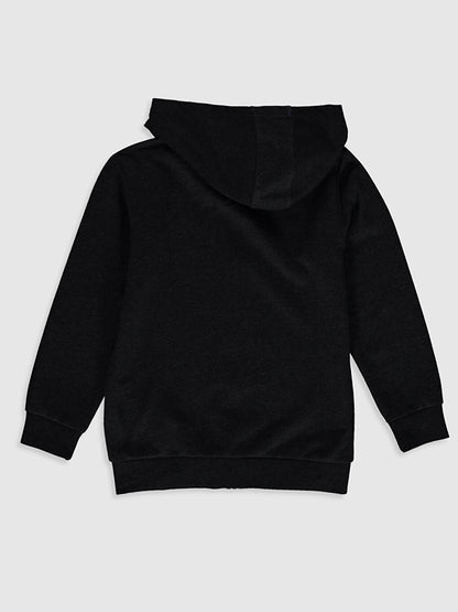 Boy's Zippered Hooded Sweatshirt