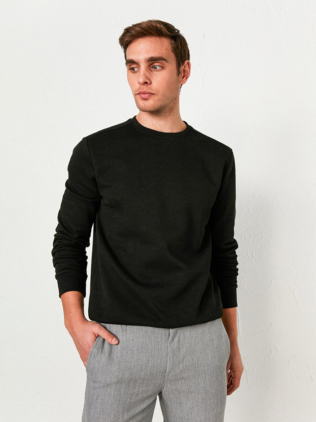 Crew Neck Long Sleeve Men's Sweatshirt