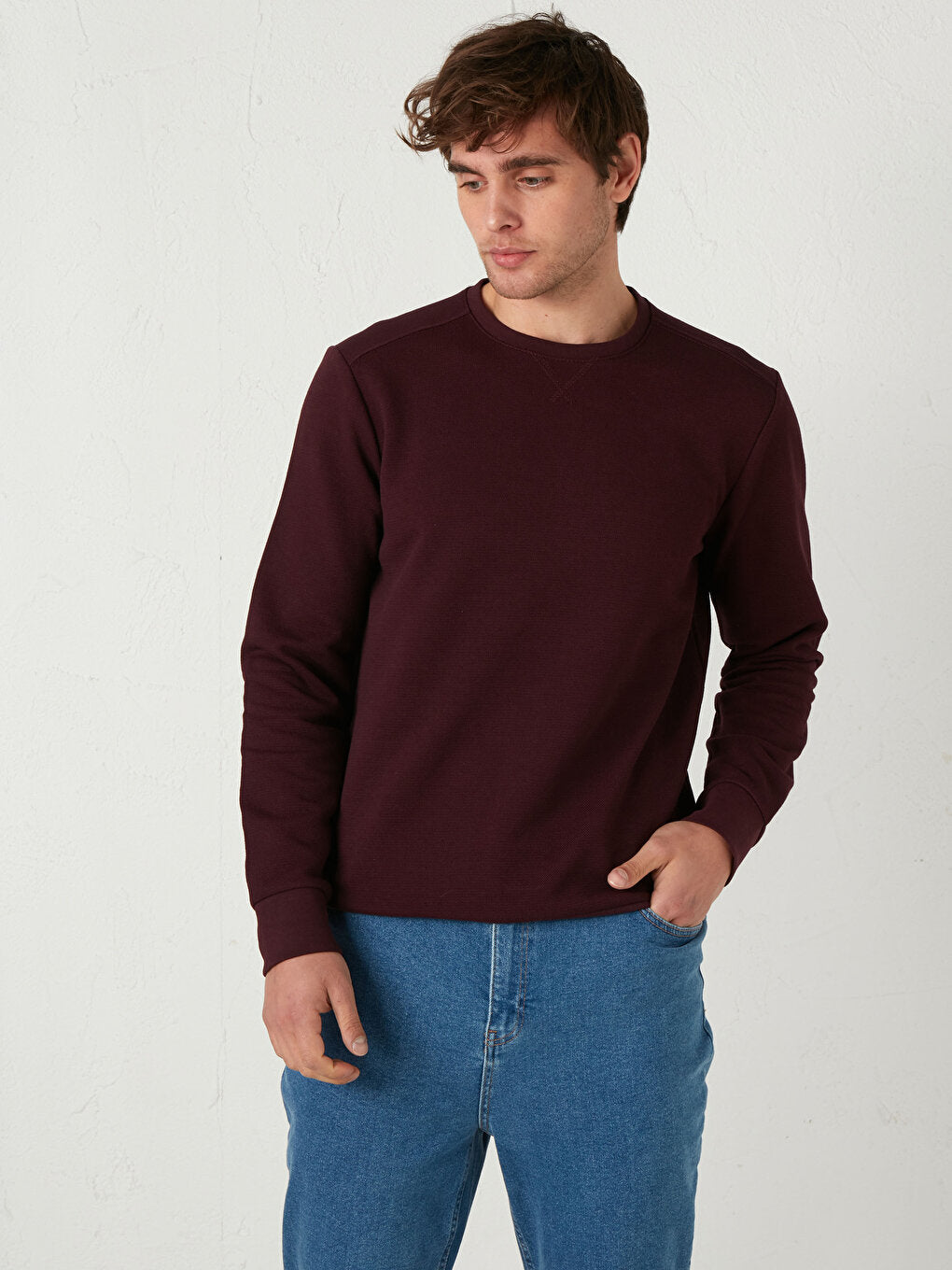 Crew Neck Long Sleeve Men's Sweatshirt