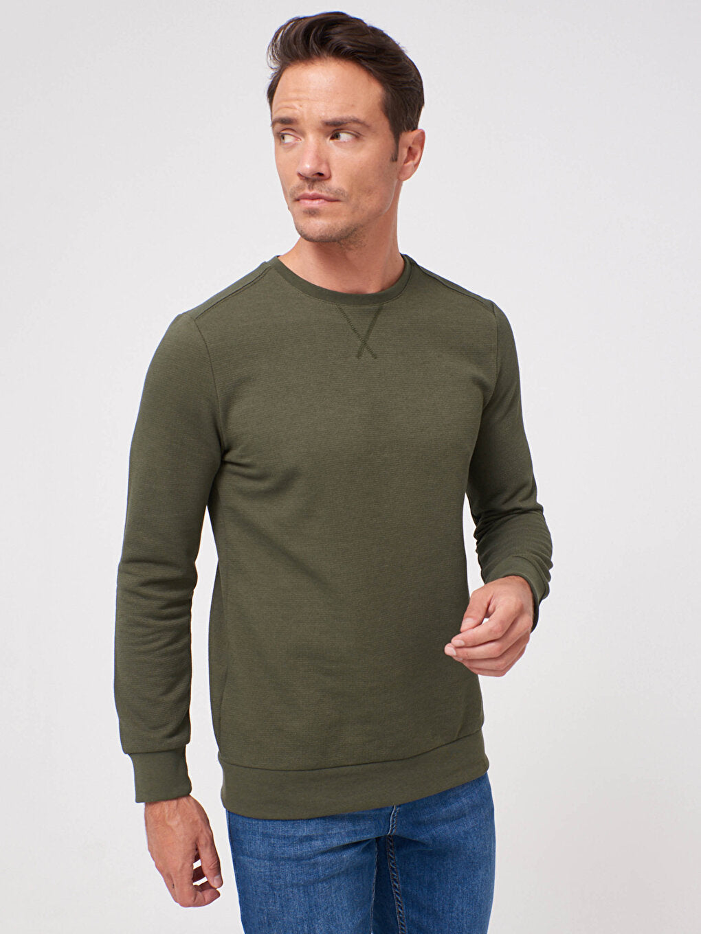 Crew Neck Long Sleeve Men's Sweatshirt