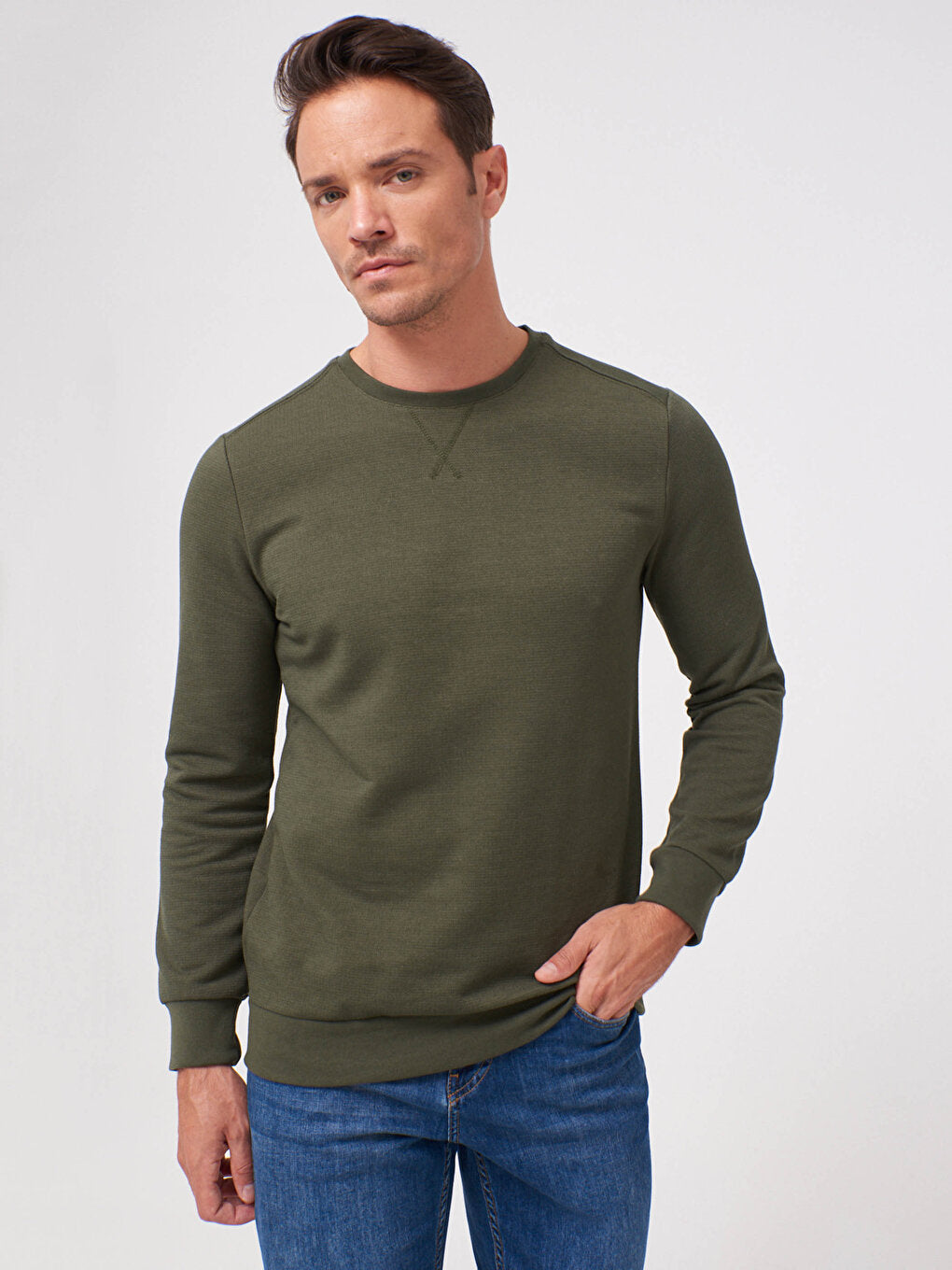 Crew Neck Long Sleeve Men's Sweatshirt