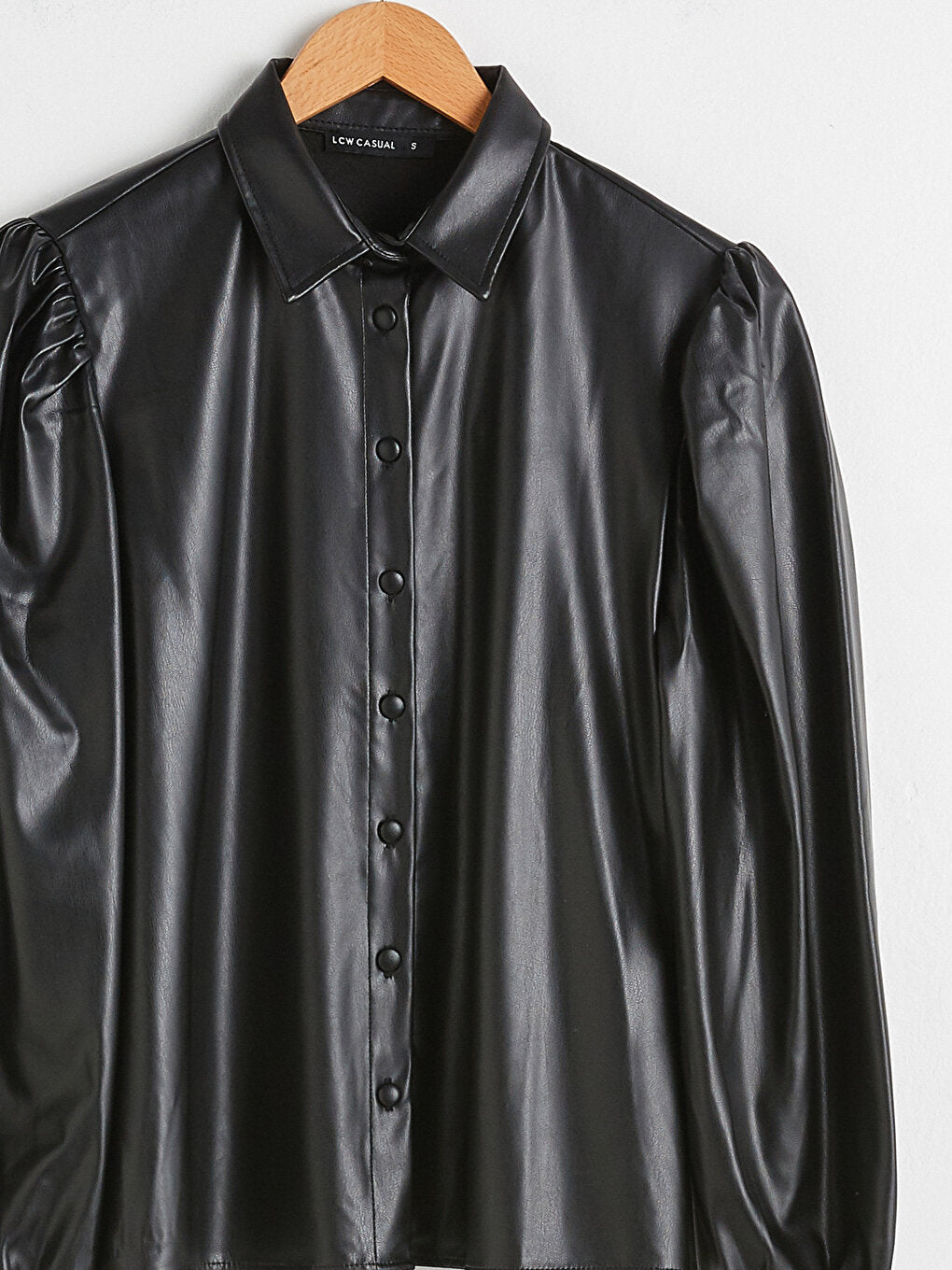 Leather Look Poplin Shirt