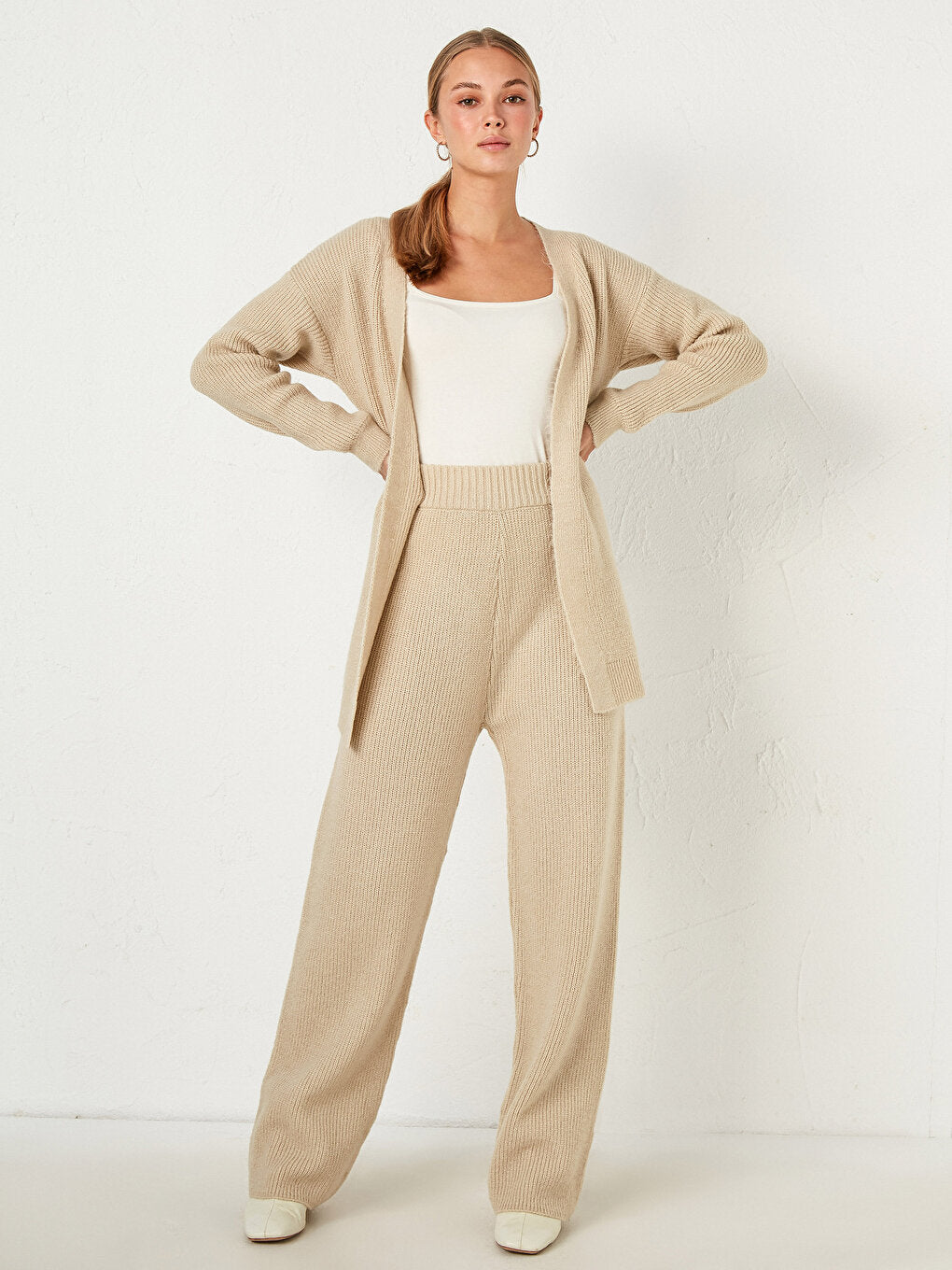 Elastic Waist Knitwear Trousers