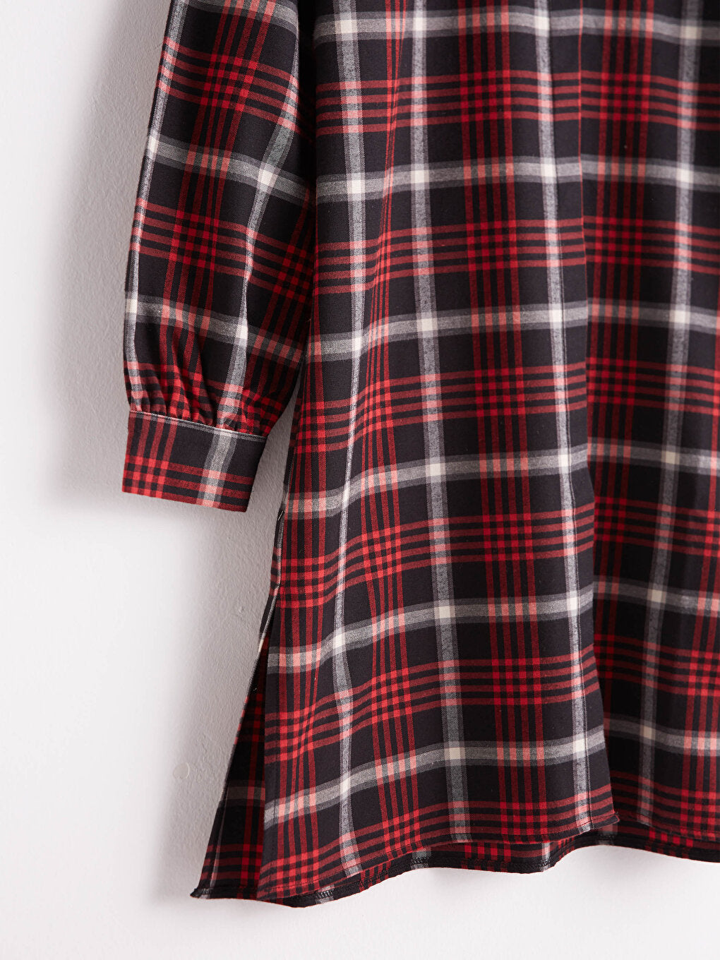 Plaid Long Sleeve Oversize Women's Shirt Tunic