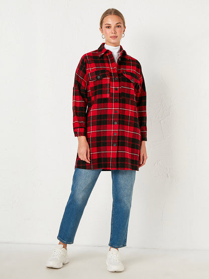 Plaid Long Sleeve Women's Shirt Tunic