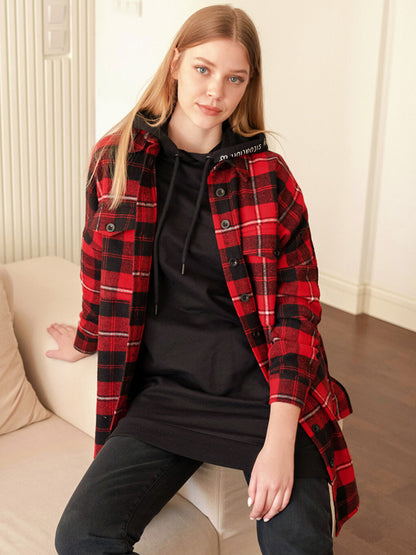 Plaid Long Sleeve Women's Shirt Tunic