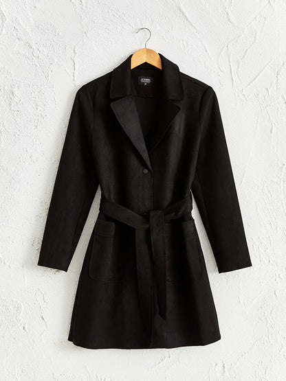 Jacket Collar Long Sleeve Women's Trench Coat