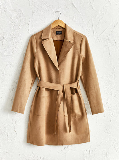 Jacket Collar Long Sleeve Women's Trench Coat