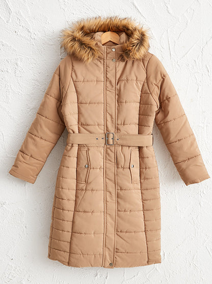 Belted Hooded Thick Coat