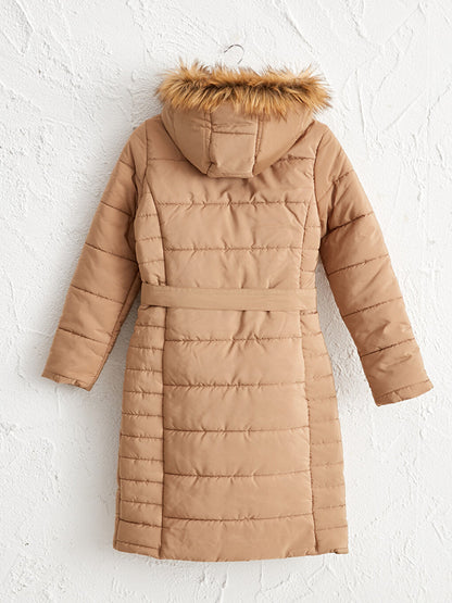 Belted Hooded Thick Coat