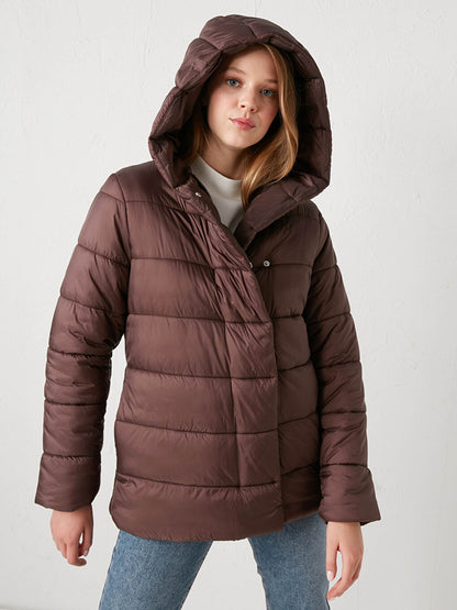 Hooded Long Sleeve Women's Puffer Coat