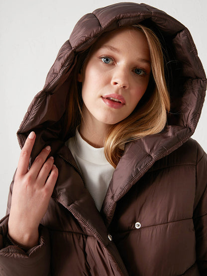 Hooded Long Sleeve Women's Puffer Coat