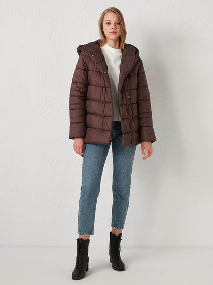 Hooded Long Sleeve Women's Puffer Coat