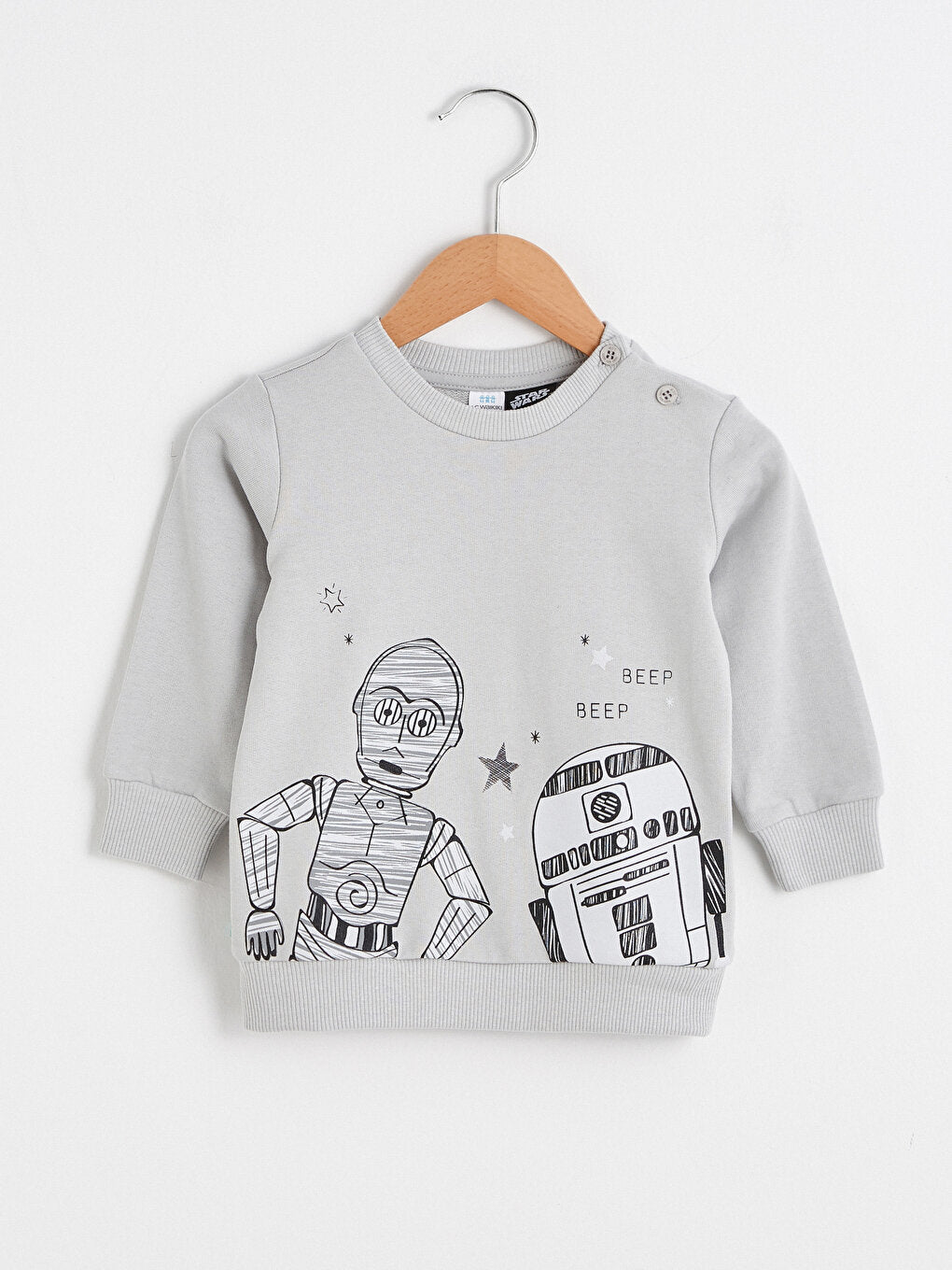 Crew Neck Long Sleeve Star Wars Printed Baby Boy Sweatshirt