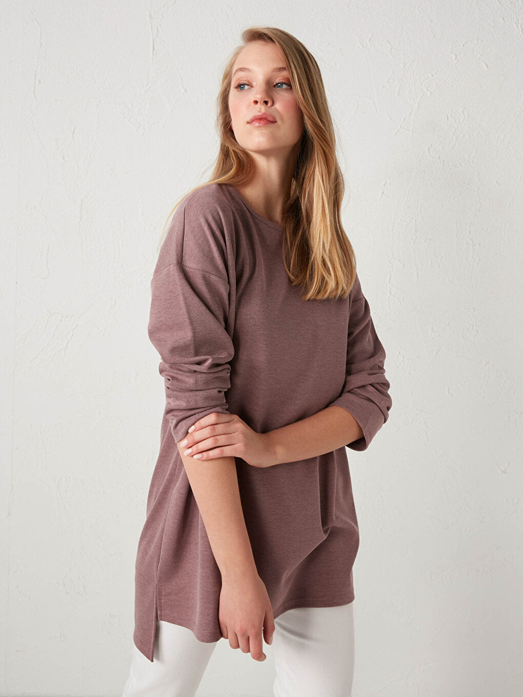 Crew Neck Straight Loose Tunic