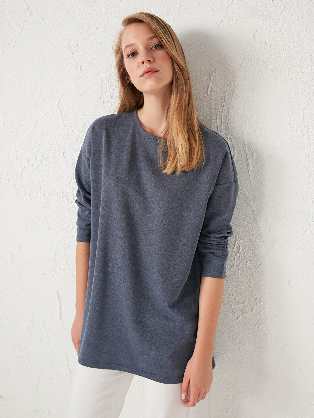 Crew Neck Straight Loose Tunic