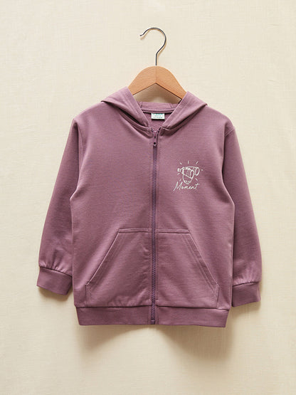 Boy's Zippered Hooded Sweatshirt