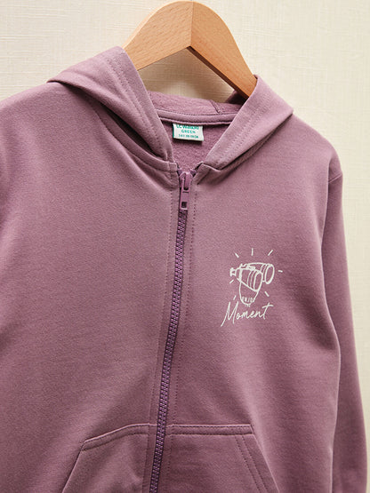 Boy's Zippered Hooded Sweatshirt