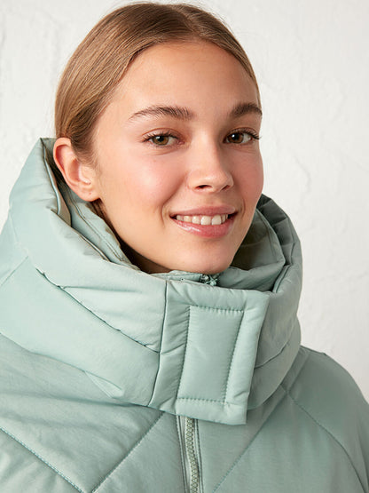 Hooded Long Sleeve Women's Puffer Coat