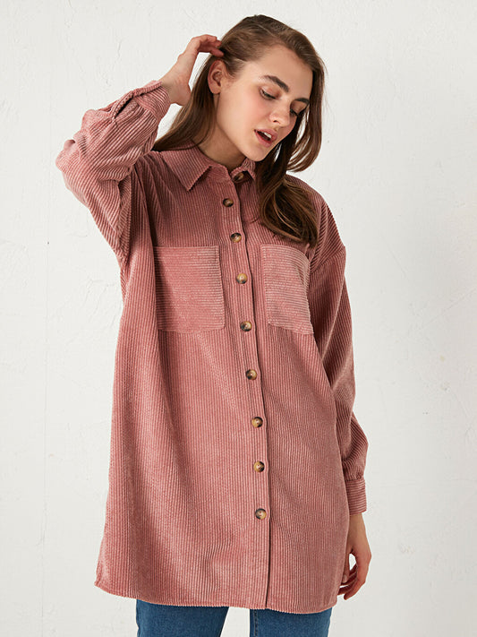 Velvet Oversize Women's Shirt Tunic